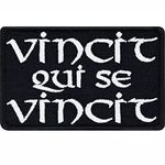 "Vincit qui se Vincit" Latin Quote Patch Iron on Sticker for All Fabrics | "He Conquers who Conquers Himself" Latin Patch to sew on Clothing and Leather | 80x50 mm