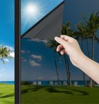 ONETON One Way Window Film Heat Control Sun Blocking Anti UV Daytime Privacy Mirror Window Film No Glue Static Cling Non-Adhesive for Home Office(20x80 in, 35% Blk Flm)