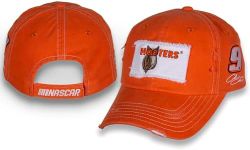 CHECKERED FLAG SPORTS Chase Elliott #9 NASCAR 2024 Hooters Racing Vintage Patch Orange Hat, Orange, One Size