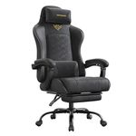 SONGMICS Gaming Chair, Ergonomic Office Computer Desk Chair with Footrest, Spring Seat Cushion, Synchronised Armrests, Ink Black OBG079BH07