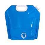 Syga 10 Liters Portable Collapsible Water Storage Tank Water Container Water Carrier Lifting Bag Camping Hiking Survival Kit Tool, Plastic- Blue with Valve