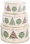 Kate Spade New York Decorative Tins with Lids, 3 Piece Nesting Tins, Small Medium & Large Metal Cookie Tins, Christmas Cookie Containers, Tins for Gift Giving and Storage, Evergreen Confetti Dot