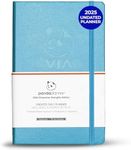 Panda Planner Undated Daily Planner – 3-Month Goal Setting & Productivity Journal – VIA Strength-Based Happiness & Organization Planner – Weekly & Monthly Agenda – 5.75" x 8.25" Hardcover Light Blue