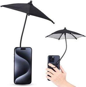 JJC Magnetic Phone Umbrella for Sun,Outdoor Phone Sun Shade Shield with Flexible Angle Design & Rotatable Phone Ring,Umbrella for iPhone 15 14 13 12 Pro Max Plus & All Phones Anti-Glare