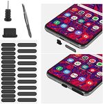 Anti Dust Kit for Phone iPhone 16 15 Plus Pro Max,USB C Type C Anti Dust Plugs x5, Earphone Jack x5,Speaker Mesh Anti Dust Proof Adhesive Sticker x2,Samsung Galaxy S24-S20,A15 A35 A54 Dustproof Kit