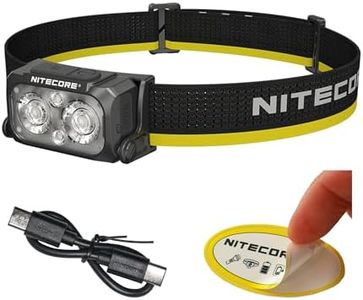 Nitecore NU25 MCT 400 Lumen Lightweight USB-C Rechargeble Outdoor Headlamp with Multiple Color Temperatures Warm Natural, Cold Lights and Red Light (Headband, Black)