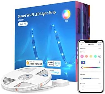 meross Smart LED Strip Lights, 16.4ft RGB WiFi LED Strip Work with Apple HomeKit, Alexa, Google Home and SmartThings, Color Changing Lights Strip for Bedroom, Living Room, Kitchen