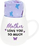 Pavilion Gift Company 71309 Mother Love You So Much Butterfly Socks & 15.5 Oz Coffee Cup Mug Gift Set, Stoneware, White