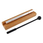 Kyuionty Solo Hand Chime, Wood Meditation Chime Bell Percussion Instrument with Black Mallet for Teachers' Classroom Management, Yoga