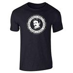 Pop Threads Nikola Tesla by Brigid Ashwood Scientist Funny Graphic Tee T-Shirt for Men, Sstee | Black, Small