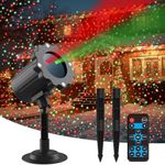 Christmas Projector Lights Outdoor, Waterproof Christmas Decorations Led Lights Projector with Remote Control Timer Indoor Firefly Light for Xmas Yard Garden Holiday Party Home Decor Landscape Patio