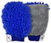 CleanCabz® Premium 2x Professional Car Wash Mitts - Microfibre Noodle Washing Mitt & Microfiber Detailing Glove 2 in 1 Car Cleaning Glove - Car Cleaning Gloves - Car Cleaning Accessories