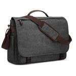 S-ZONE 17.3 Inches Laptop Messenger Bag Extra Large Men Canvas Briefcase Crossbody Satchel Shoulder Bag with Luggage Sleeve