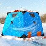 420d Insulated Layer Ice Shanty Hexagon Ice Huts Ice Fishing Shelter with Stove Jack and Floor,420d Insulated Layer Ice Shanty Hexagon Ice Huts,with Stove Jack,7 Windows,Ice Anchors Green
