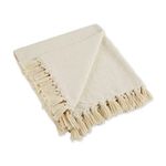 DII Rustic Farmhouse Cotton Diamond Blanket Throw with Fringe for Chair, Couch, Picnic, Camping, Beach, & Everyday Use, 50 x 60 - Fields of Diamond Natural