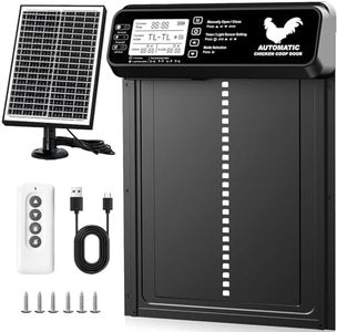 Automatic Chicken Coop Door Solar Powered with Timer/Light Sensor, Solar Chicken Coop Door Anti-Pinch, Aluminum Alloy Chicken Door | Larger Solar Panel | Higher Capacity Battery | 20M Remote Control