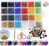 1200pcs Faceted Crystal Beads 24 Colors AB Faceted Crystal Glass Beads, for Bracelets Necklaces Trinkets DIY Jewelry Craft, 6mm in Diameter, Hole about 1.5mm, with Storage Box