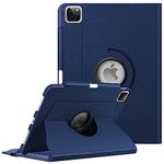 Fintie Rotating Case for iPad Pro 11-inch (3rd Generation) 2021-360 Degree Swiveling Stand Cover w/Pencil Holder, Auto Wake/Sleep, Also Fit iPad Pro 11 2nd Gen 2020 / 1st Gen 2018, Navy