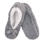 Adult Super Soft Warm Cozy Fuzzy Soft Touch Sleeper Slippers Non-Slip Lined Socks – Grey – Large (UK Size 6-7)