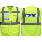 Brook Hi Vis - Secure Comfort with Style: High Visibility Yellow Zipped Vest, Durable Polyester, Reflective Vinyl Banding, Pockets, and ID Badge - Size Large (40-42")