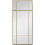 HOMCOM Rectangle Wall Mirror, 110 x 50cm Window Style Vanity Mirror with Metal Frame, Decorative Hanging Mirror for Living Room, Bedroom, Entryway, Vertical or Horizontal, Gold Tone