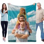 MATONGO Personalized Fathers Day Unique Gifts for Dad from Daughter Son Wife, Custom Blanket with Photos for Best Dad Ever, Customized Christmas Birthday Gifts for PAPA Daddy Men Grandpa