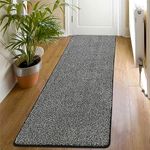 SHACOS Runner Rug for Entryway Black 60 x 180 cm Long Hallway Rug Runner Non Slip Backing Area Rug Runner Washable Floor Mat Carpet Runner for Hallway Entrance Kitchen Laundry Room