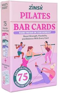 Zinsk 75 Pilates Bar Exercise Deck – Home Workouts for Upper, Lower Body, & Core – Big 3x5 Cards with Instructions & Easy-to-Read Text – Portable Kit Including a Pamphlet with 8 Workout Routines