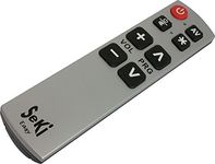 SeKi Easy Silver/Black Universal Remote Control with Large Buttons for Seniors and Children