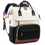 Laptop Backpack for Women Bag: 15.6 inch Work Travel Backpack with USB Charger College Bookbag Business Computer Backpack Anti-theft Casual Backpacks for Nurse Teacher Beige Black Brown