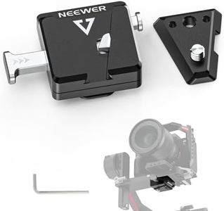 NEEWER Mini V Mount Battery Plate Compatible with DJI RS4 Pro RS3 Pro RS 2 RSC 2 Gimbal, Quick Release Anti Drop for V Lock & NP-F Battery Compatible with SmallRig V Mount Battery NEEWER PS099E, GA009