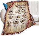 Baseball Blanket Soft Warm Cozy Sport Throw Blankets for Boys Girls Fuzzy Plush Blanket Lightweight Fleece Flannel Kid Adults Gift for Bed Couch Sofa 80"x60"