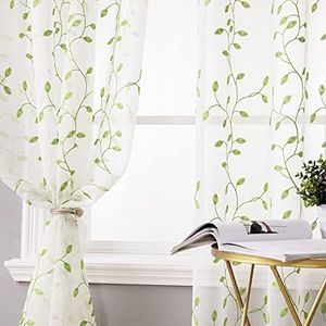 MIULEE Voile Tende Trasparenti con Passanti Tenda per Finestra per Soggiorno e Camera da Letto 2 Pannelli 140 x 175 CM Blu Scuro