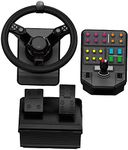 Logitech G Saitek Farm Sim Controller, Heavy Equipment Bundle for Farming Simulator, Gaming Steering Wheel and Pedals with Control Panel, 900° Wheel, 38+ Assignable Buttons, USB, PC/Mac - Black