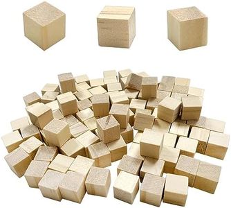 HAIKING Solid Wooden Blocks, 100 Pcs Unfinished Craft Wood Blocks for DIY Crafts, Home Décor (1 CM)