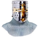 Queen Armour Medieval Knight Helmet Sugarloaf Great Helmet Crusader Knight Helmet Roman Spartan Without Chain