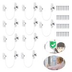 eSynic 10 Pack Window Locks Child Safety Durable& Strong Window Restrictor 185mm Wire Long Window Safety Locks Anti-Theft Security Upvc Window Locks for Home Office Factory Farm Safety etc