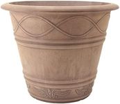 PSW Pot Collection Western Weave Planter Pot for Indoor and Outdoor Plants and Gardens, 14.5-inch, Taupe