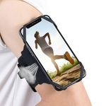 MOVOYEE Phone Holder for Running Armband Cell Phone Holder iPhone 15 14 13 12 11 Pro Max Xs Xr X Plus Galaxy S24 Ultra,360° Rotatable Detachable GYM Workout Exercise Sports Arm Bands Bike Wrist Black