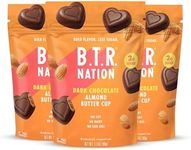 B.T.R. Nation - Dark Chocolate Almond Butter Cups - Superfood Candy Date Sweetened 0g Refined Sugar Vegan Dairy Soy Free - 3 Pack