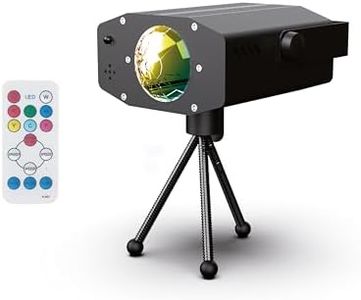 R-MUSIC – DISCO SPOT – Spot LED RGB avec Trépied + Télécommande – Projection 180° - Lumière de scène animée au rythme de la musique – Effet de lumière LED RGB – Trepied – Pour Fête, DJ, Bar, Club
