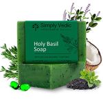 Simply Vedic Holy Basil Tulsi Soap Cold Pressed Soap Bar for Deep Exfoliation Revitalizing Healing Skin| Hand-Made Organic Natural |Paraben & Sulphate Free |For Men Women All Skin Face Body Bath(100gms)