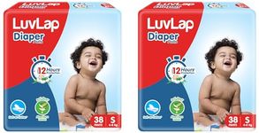 LuvLap Pant Style Baby Diapers, Small (S), 38 Count, For babies of Upto 4-8Kg with Aloe Vera Lotion for rash protection, with upto 12hr protection, Diapers (Pack of 2)