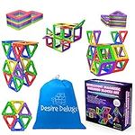 Desire Deluxe Magnetic Building Blocks 30pc Construction Toys Set for Kids Game | STEM Creativity Educational Magnets Toy Blocks for Boys Girls Age 3 4 5 6 7 Year Old