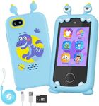 Kids Phone for Boys, Toddler Touchscreen Learning Phone Toy for Kids Age 3-12 with Dual Camera, Game, Music, 8G SD Card, Christmas Birthday Dinosaur Gifts for 3 4 5 6 7 8 9 10 Year Old Kids(Blue)