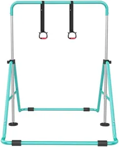 RINREA Gymnastic Bars for Kids with Adjustable Height, Folding Gymnastic Training Kip Bar, Junior Expandable Horizontal Monkey Bar for Home