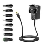 Zolt 5V 1A 2A Power Supply Universal AC to DC 5V Adaptor, 10W AC Power Adapter with 8 DC Plugs for Led Strip Light Android TV Box Tablet Bluetooth Speaker and more 5V Electronics