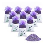 MQUPIN Dried Lavender Flower Buds, Lavender Sachets Bags, Dried Lavender Flowers Home Fragrance Sachets, Moth Repellent Deodorizer, for Drawers, Closets, Wardrobe, Cars(10Pack)