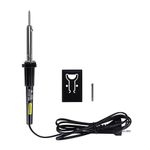 STANLEY 69-031B 30W 220V Round Corded Soldering Iron with LED Worklight for Home, DIY & Professional Use for Soldering Toys, Gadgets & Wires, 6 Months Warranty, GREY & BLACK (Made in Singapore)