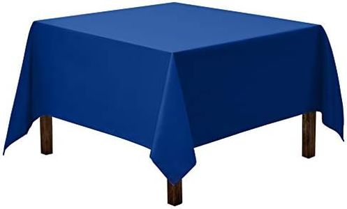 Gee Di Moda Square Tablecloth - 85 x 85 Inch Royal Blue Table Cloth for Large Square or Round Tables - Heavy Duty Washable Fabric - for Buffet Table, Holiday Party, Dinner, Wedding & Baby Shower